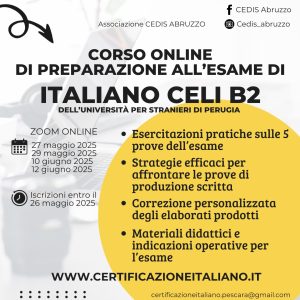 corso di italiano B2 per esame CELI